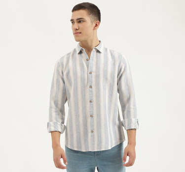 Regular Fit Spread Collar Striped Shirts