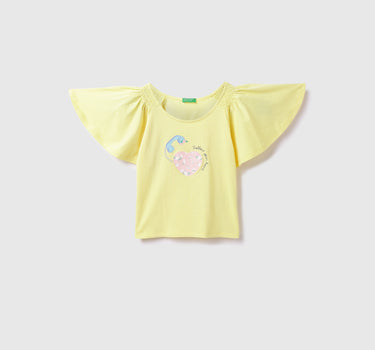 Cotton Printed Round Neck Girls T-shirts