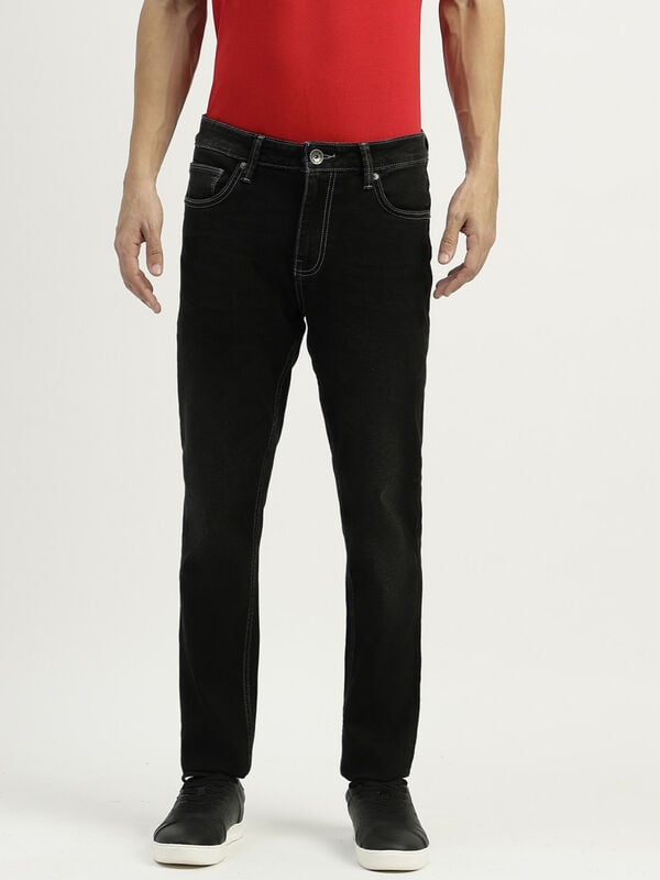 Solid Mid Rise Skinny Fit Jeans