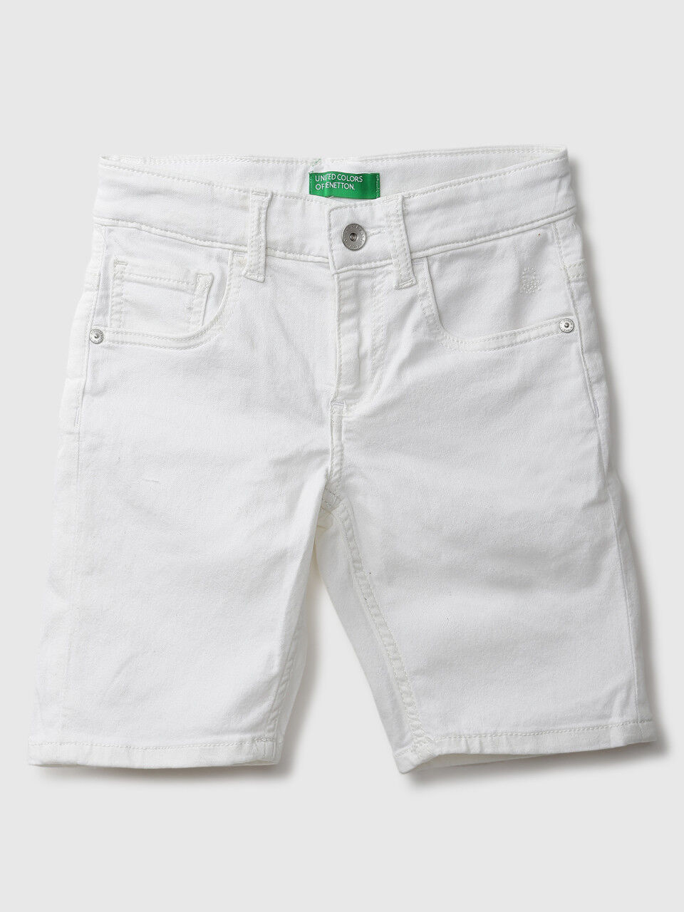 United Colors Of Benetton Basic White Denim Shorts