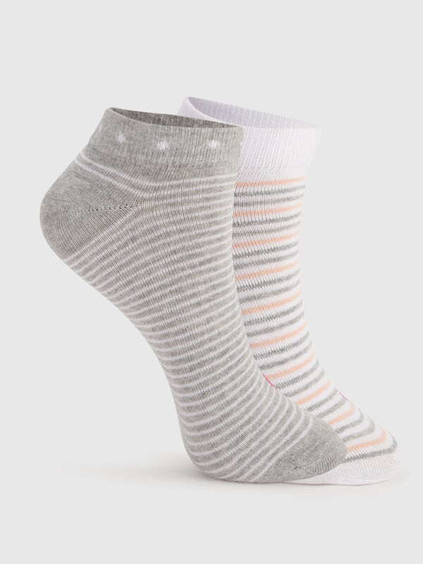Pack of 2 Striped Ankle-Length Socks