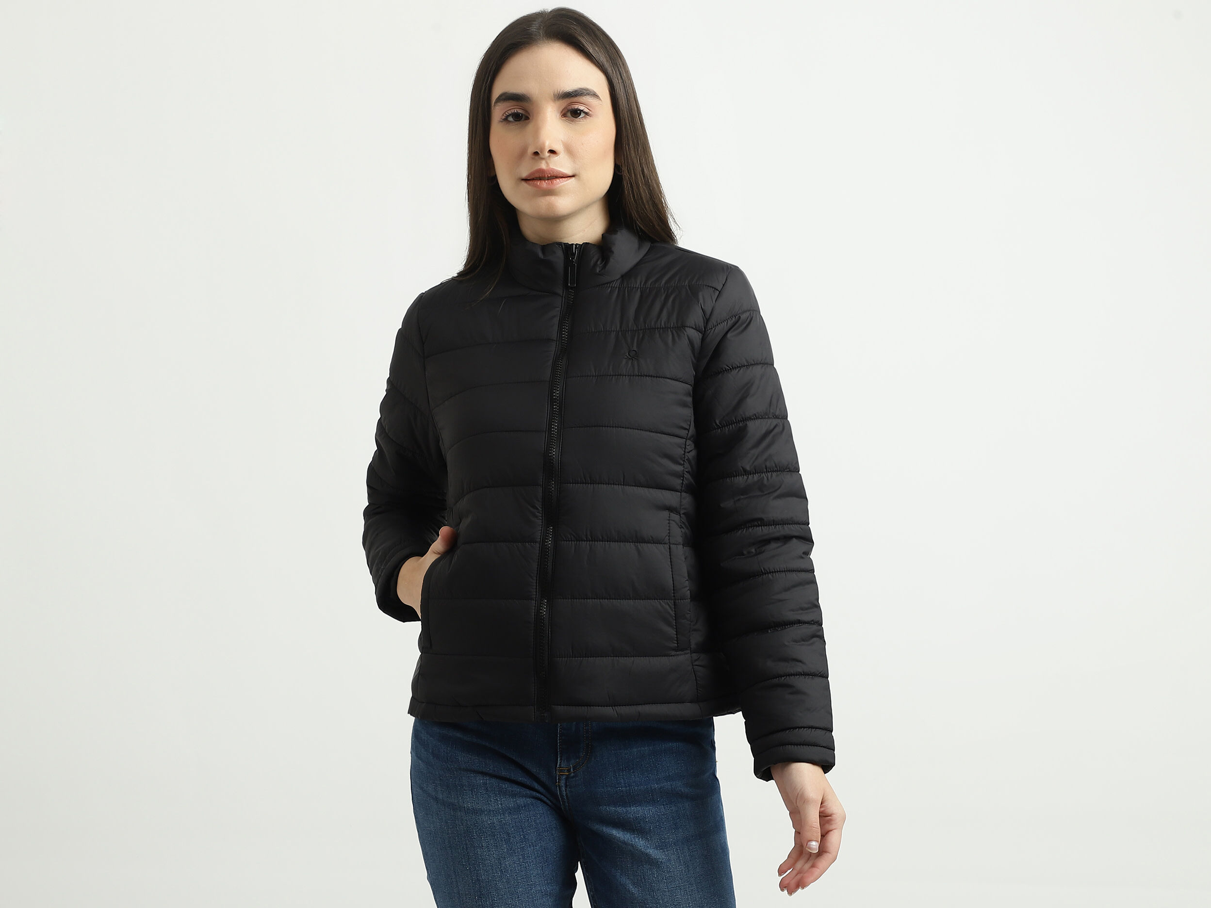Sleeveless puffer jacket with recycled wadding - Dark Gray | Benetton |  Sleeveless puffer, Puffer jacket women, Puffer jackets