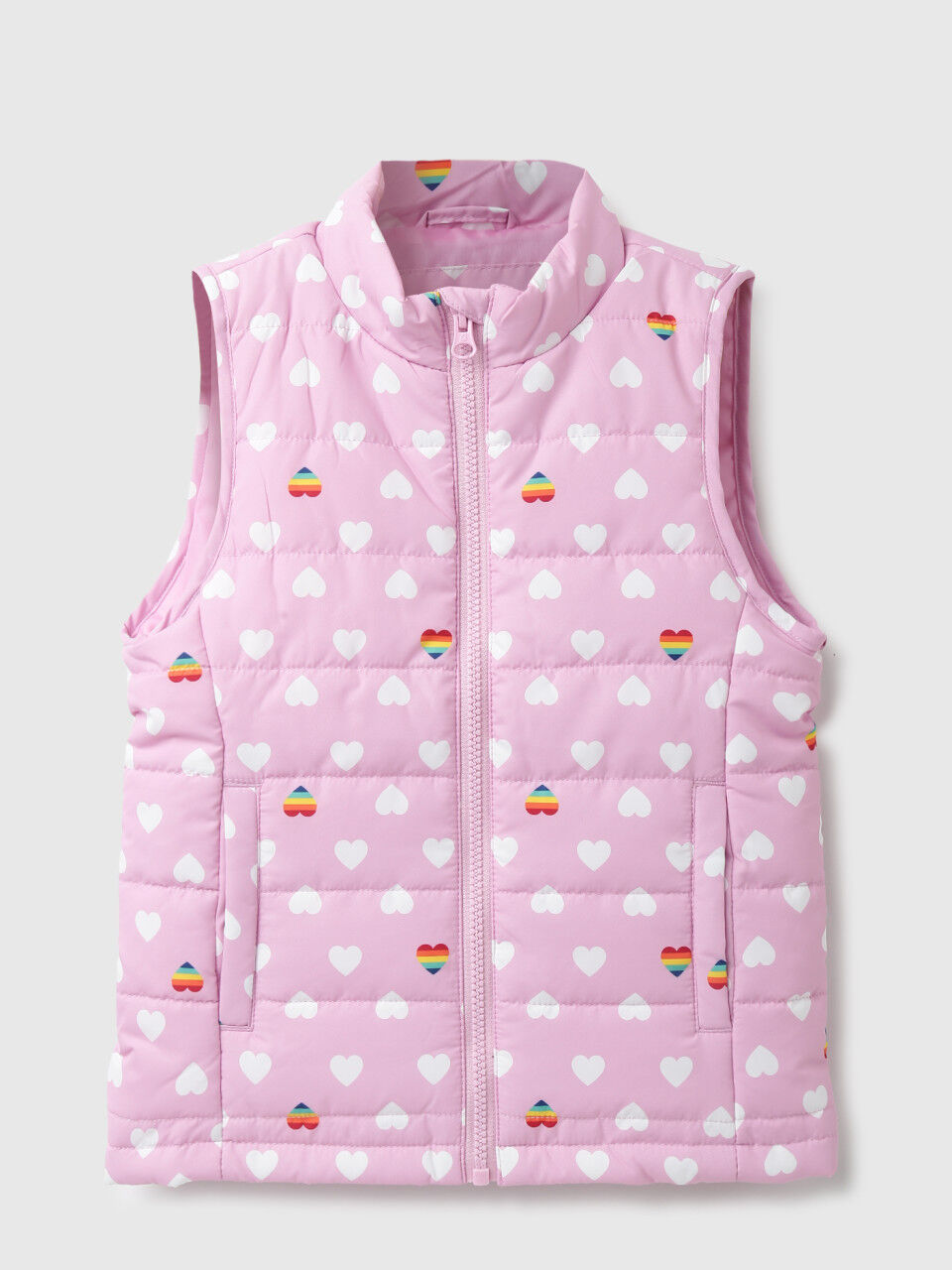 United Colors of Benetton Girls Printed High Neck Jacket