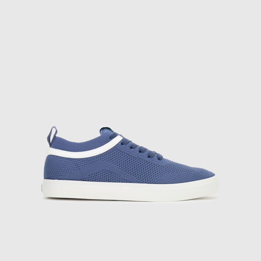 Men Textured Lace-up Sneakers - Blue | Benetton