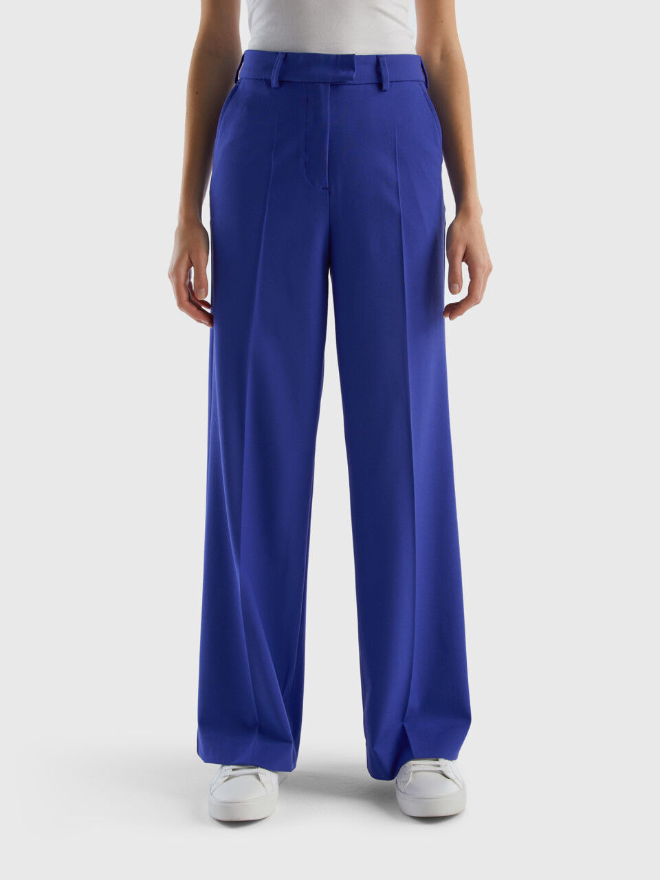 Buy Powersutra Regular Fit Formal Trouser Ink Blue online