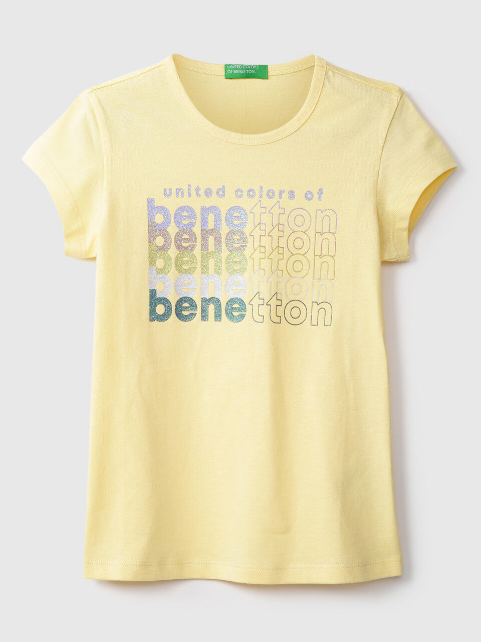 United Colors Of Benetton Girls Short Sleeve Yellow T Shirt