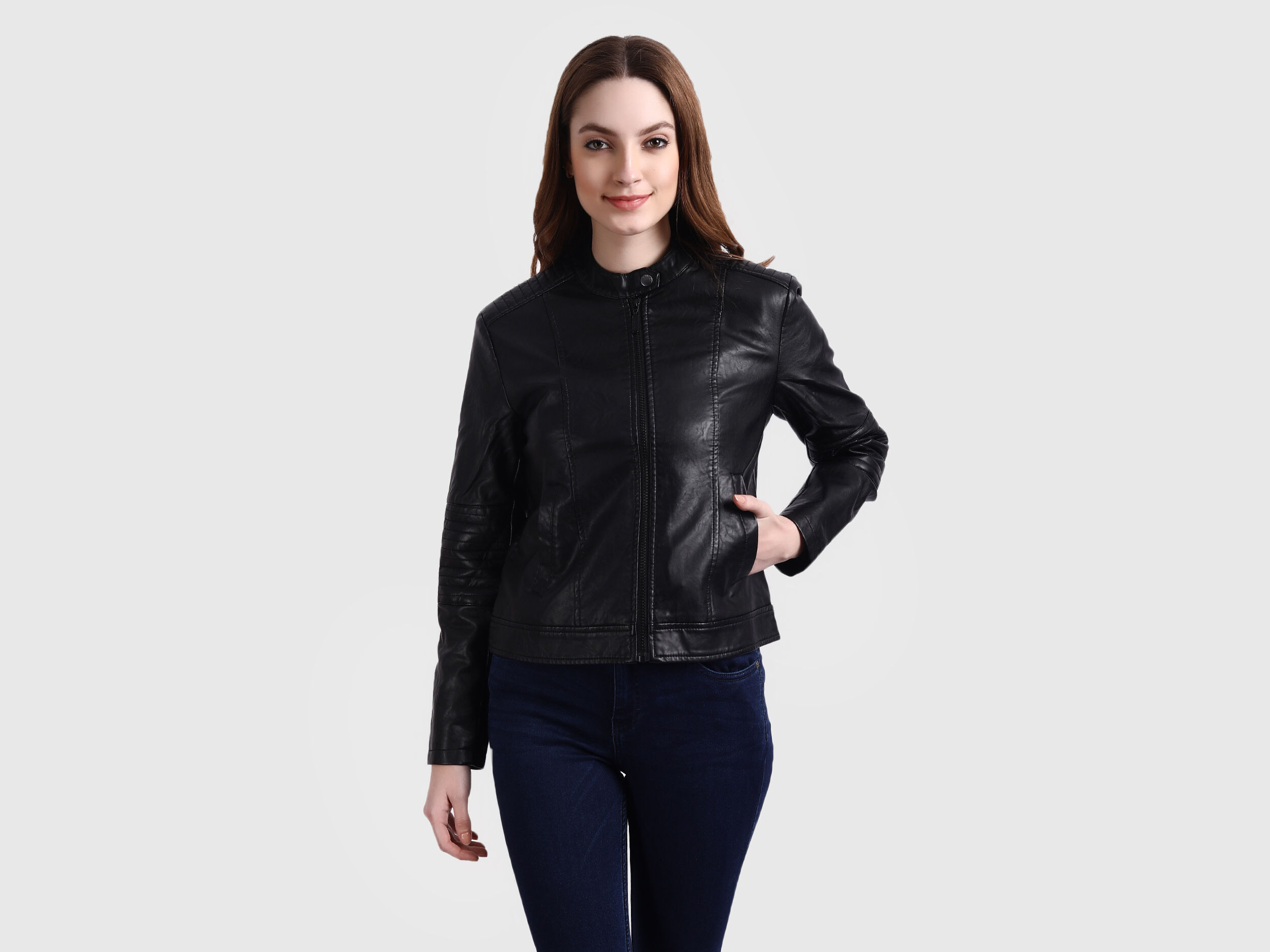 Buy UNITED COLORS OF BENETTON Girls Zip Through Neck Quilted Jacket |  Shoppers Stop