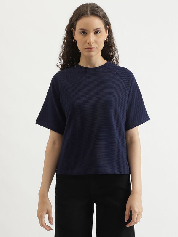Regular Fit Round Neck Ribbed T-Shirt