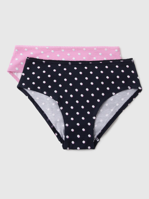 Pack of 2 Polka Dot Print Low Rise Briefs