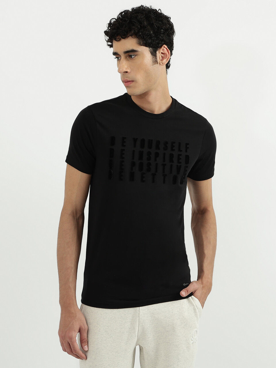 United Colors Of Benetton Men Typography Round Neck T-Shirt