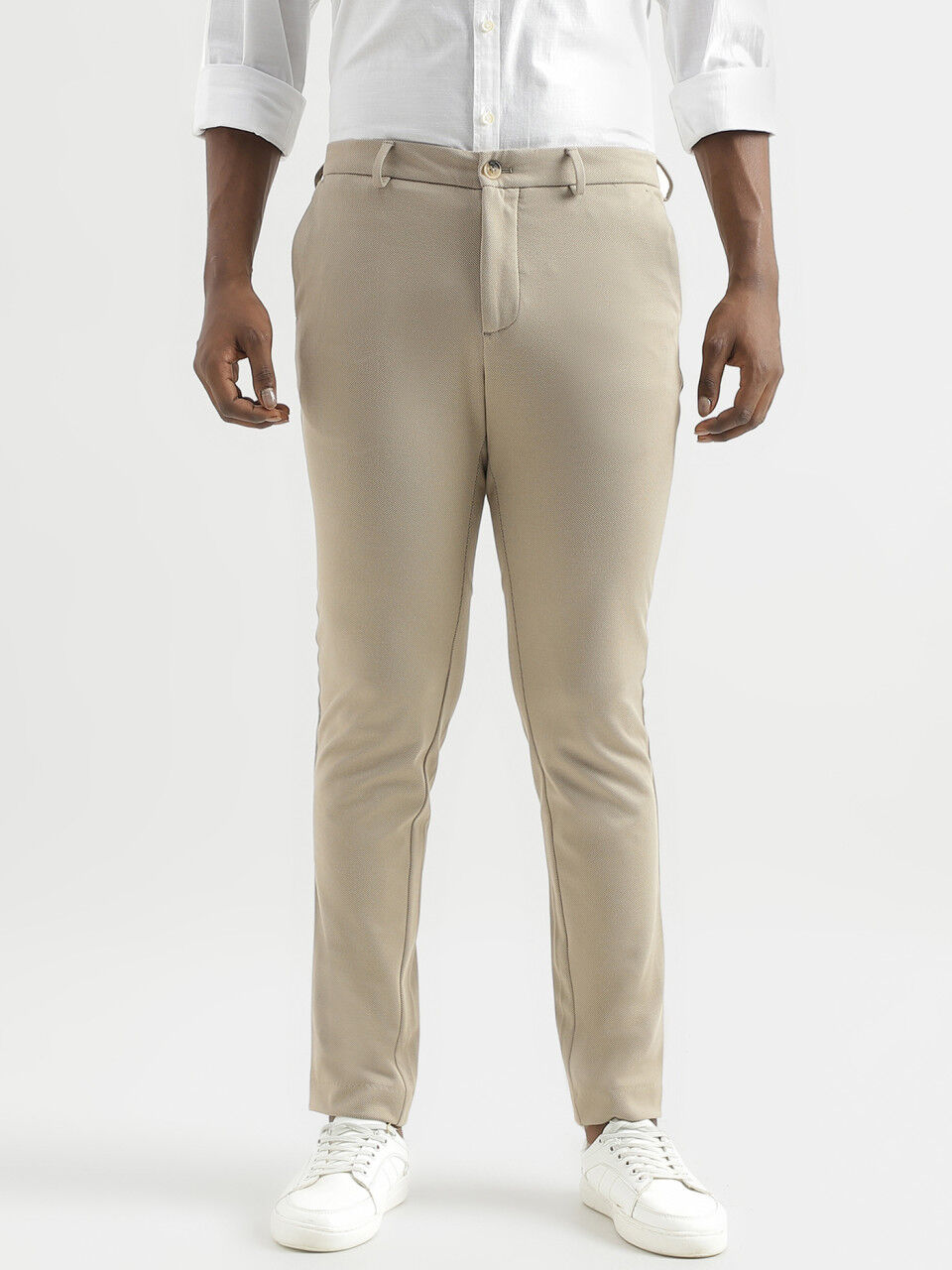 Buy UNITED COLORS OF BENETTON Solid Cotton Stretch Slim Fit Mens Trousers   Shoppers Stop