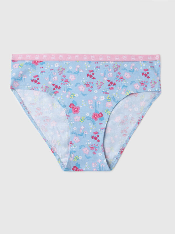 Pack of 3 Floral Print & Solid Colour Low Rise Briefs