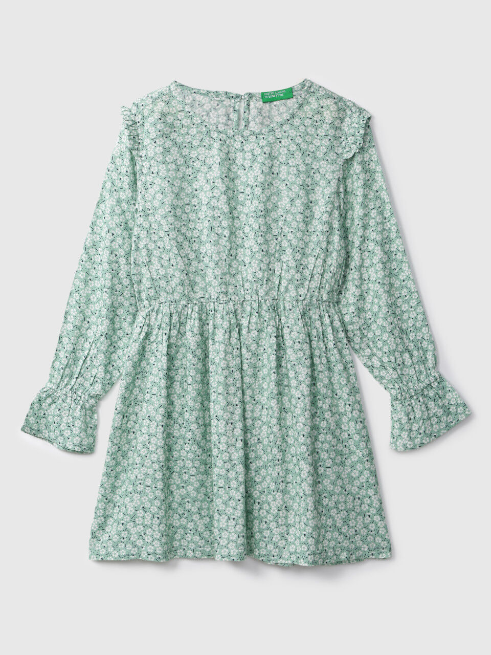 United Colors Of Benetton Girls Floral Teal Dress