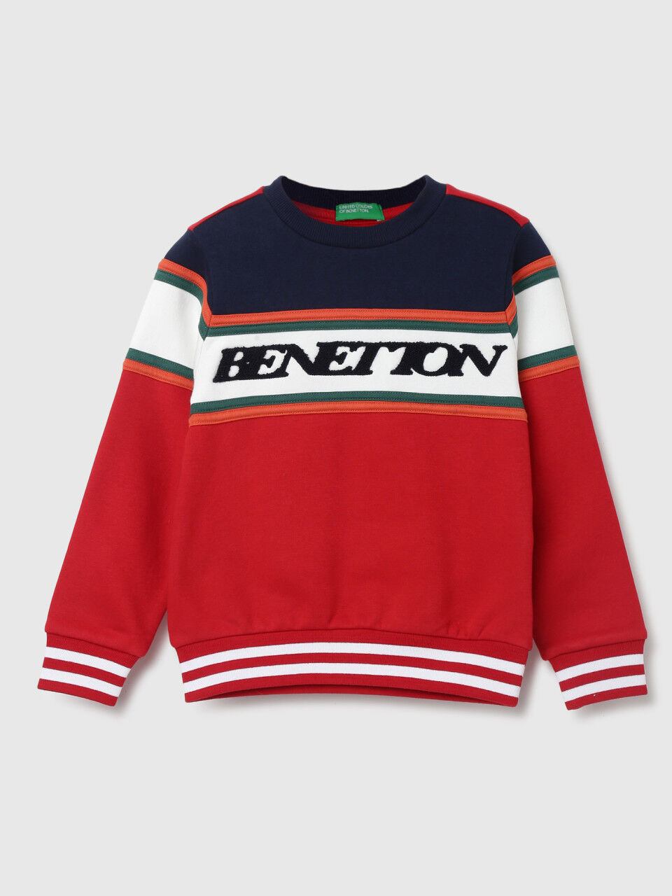 United Colors of Benetton Boys Colorblock Round Neck Sweatshirt