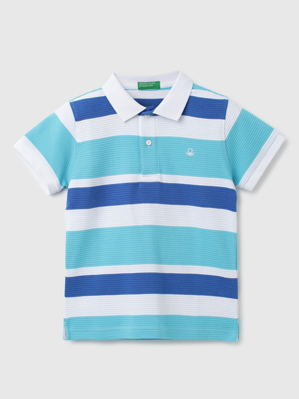 United Colors of Benetton Boys Striped Polo Collar T-Shirt