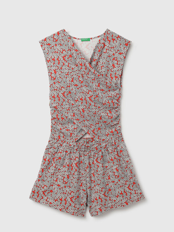Floral Pattern Dungaree