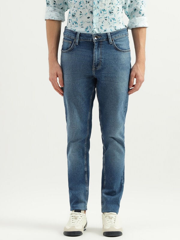Solid Mid Rise Skinny Fit Jeans