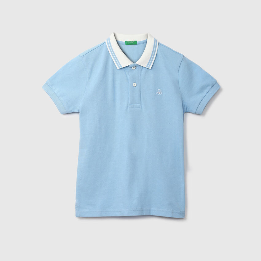 United Colors Of Benetton Blue Polo T-Shirt