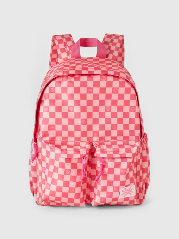 Checkered Print Backpack