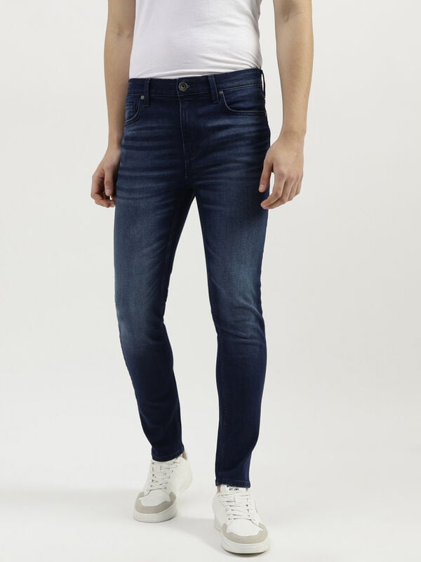 Solid Pattern Low Crotch Fit Jeans