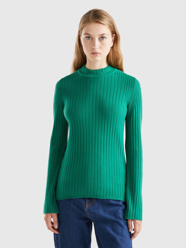 Regular Fit High Neck Solid Sweater