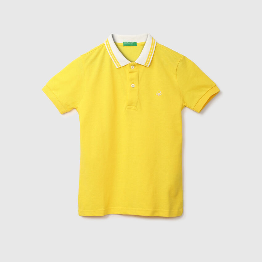 United Colors Of Benetton Yellow Polo T-Shirt