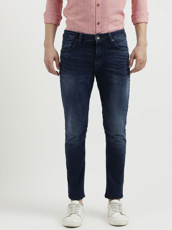 Men's Slim Fit Tapered Dark Wash Jeans