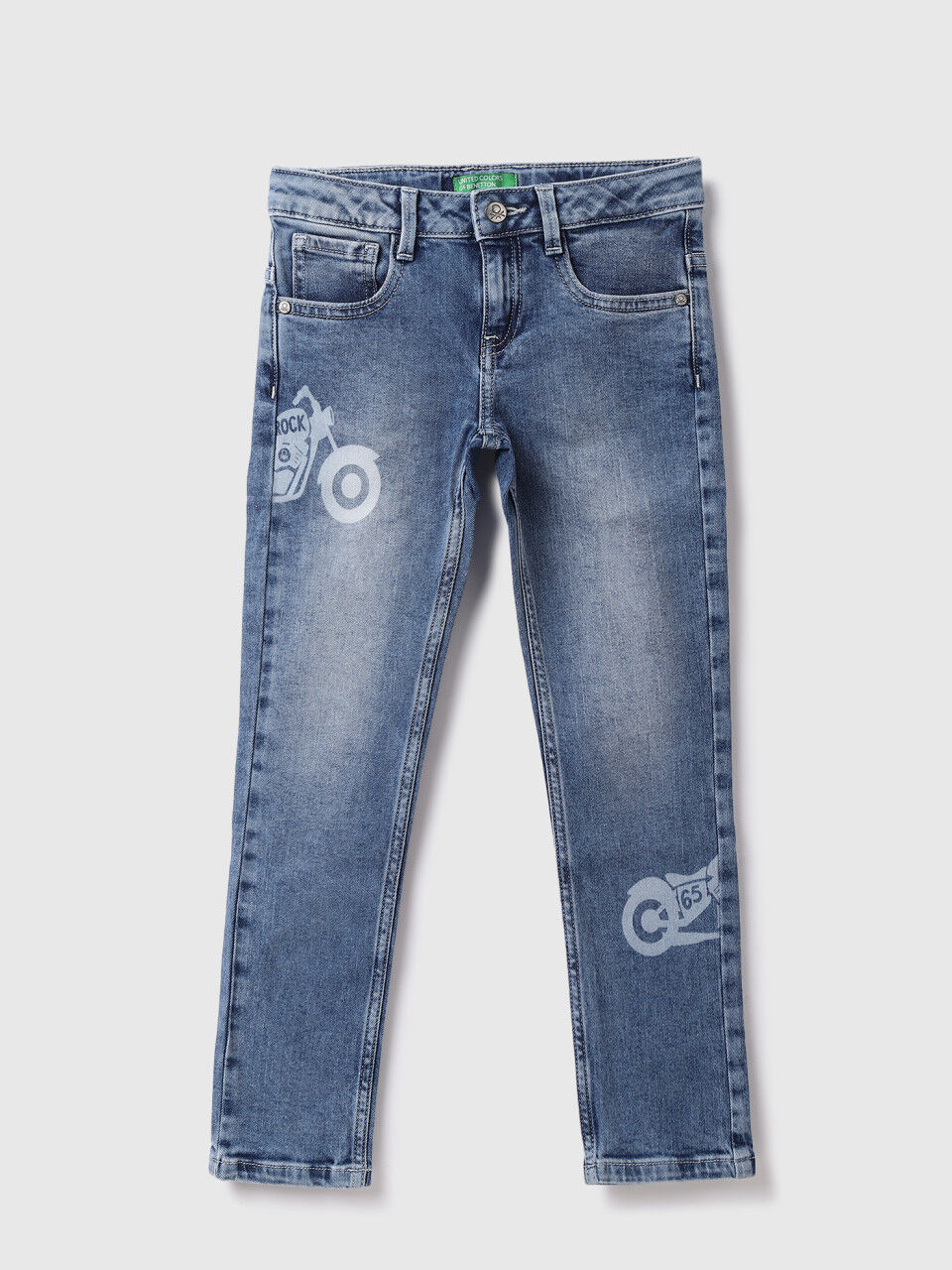 Cotton Blend Solid Regular Length Boys Jeans