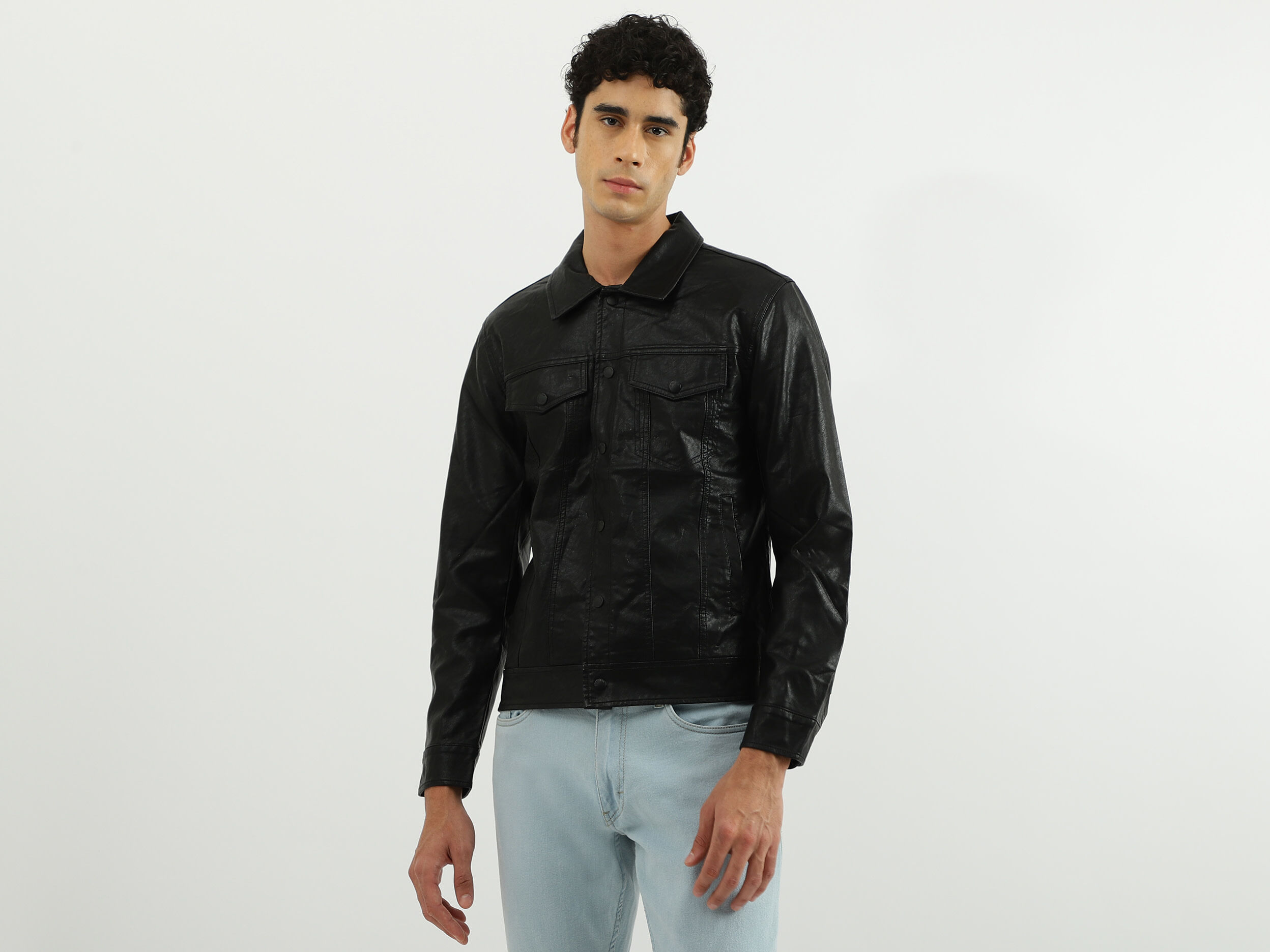 Buy UNITED COLORS OF BENETTON Black Mens Regular Fit Solid Jacket |  Shoppers Stop