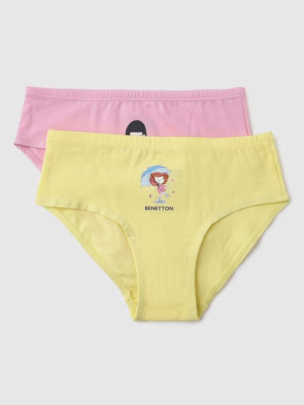 Pack of 2 Little Girl Print Low Rise Briefs