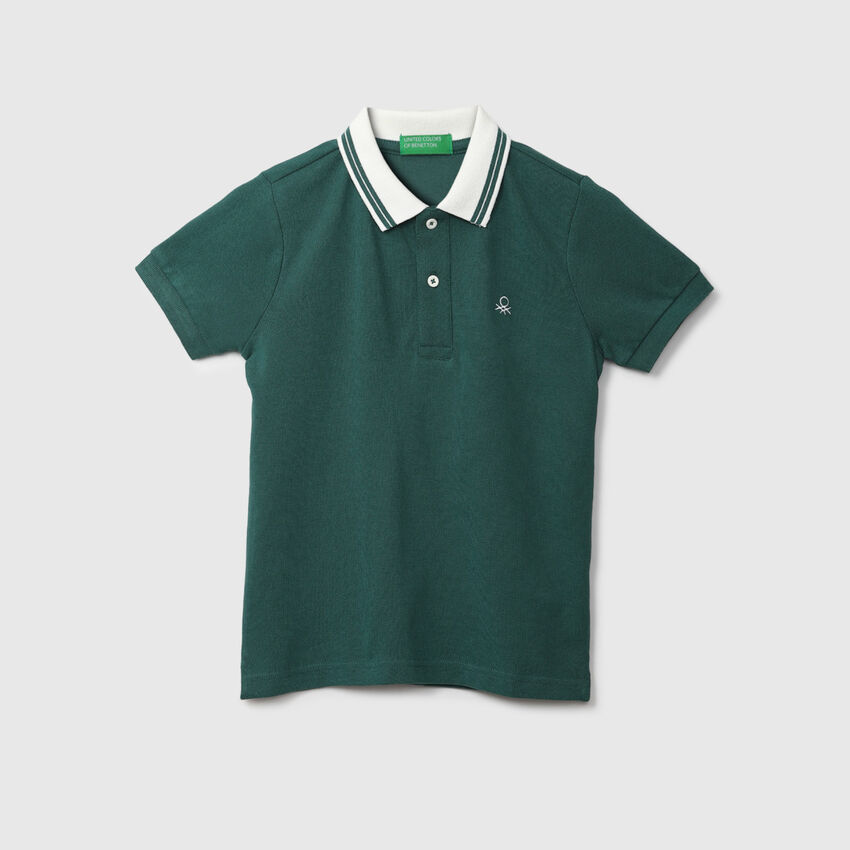 United Colors Of Benetton Green Polo T-Shirt