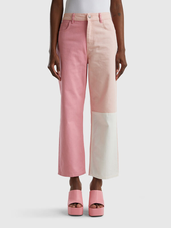 CROPPED COLOR BLOCK TROUSERS