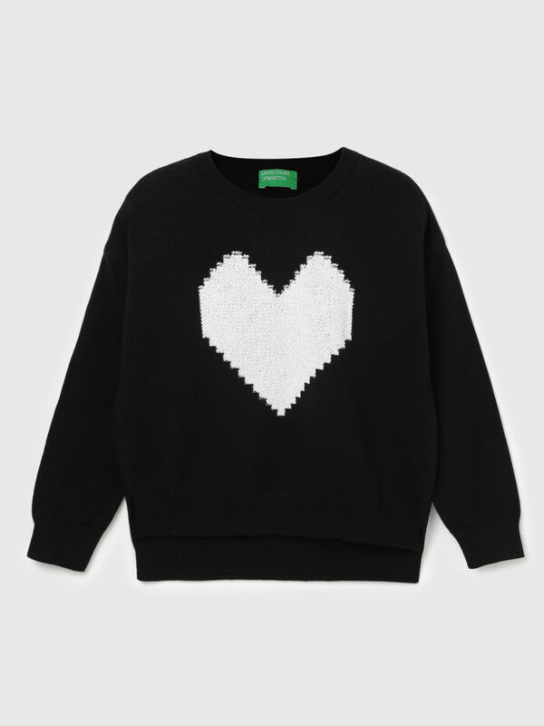 Girl's Boxy Fit Crew Neck Knitted Sweater