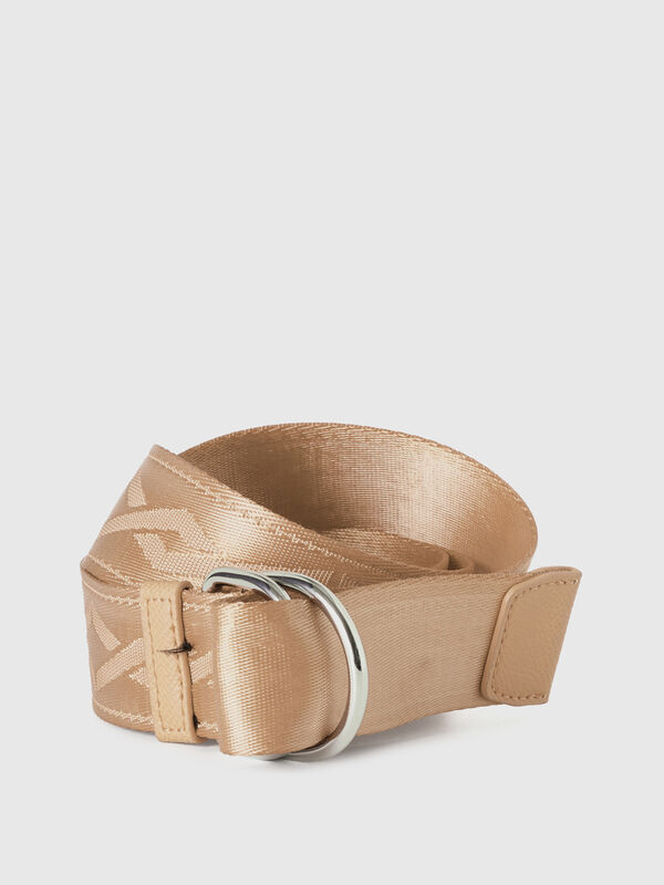 BEIGE BELT WITH DOUBLE RING