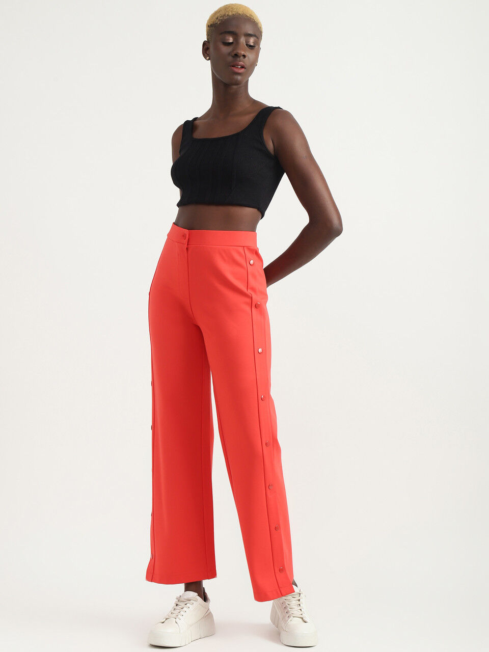 United Colors Of Benetton Trousers and Pants  Buy United Colors Of Benetton  Tencel Beige Solid Regular Length Women Trouser Online  Nykaa Fashion