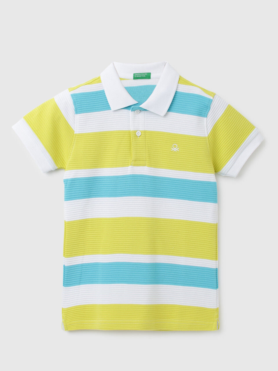 United Colors of Benetton Boys Striped Polo Collar T-Shirt