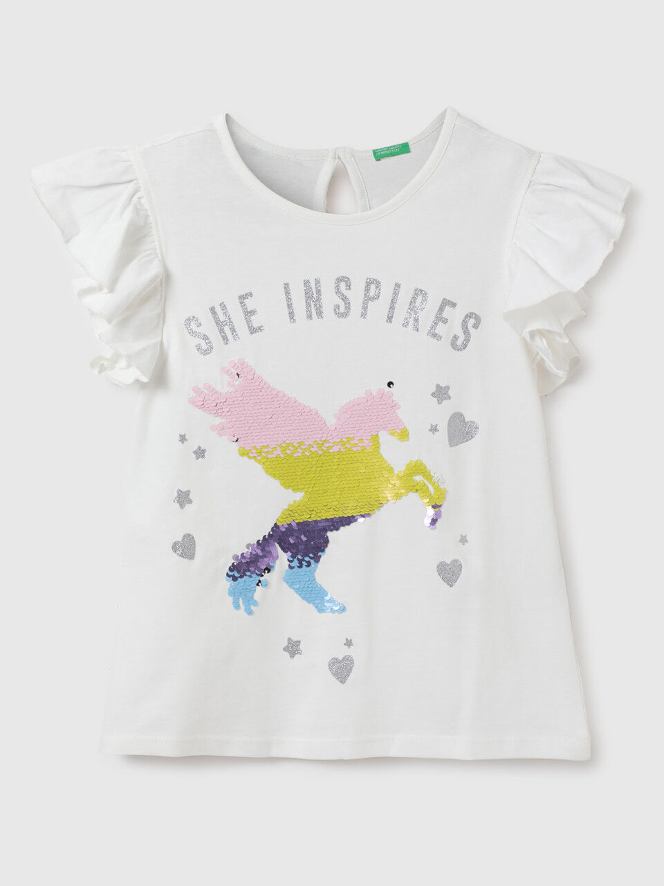 United Colors Of Benetton Girls Printed Round Neck T-Shirt