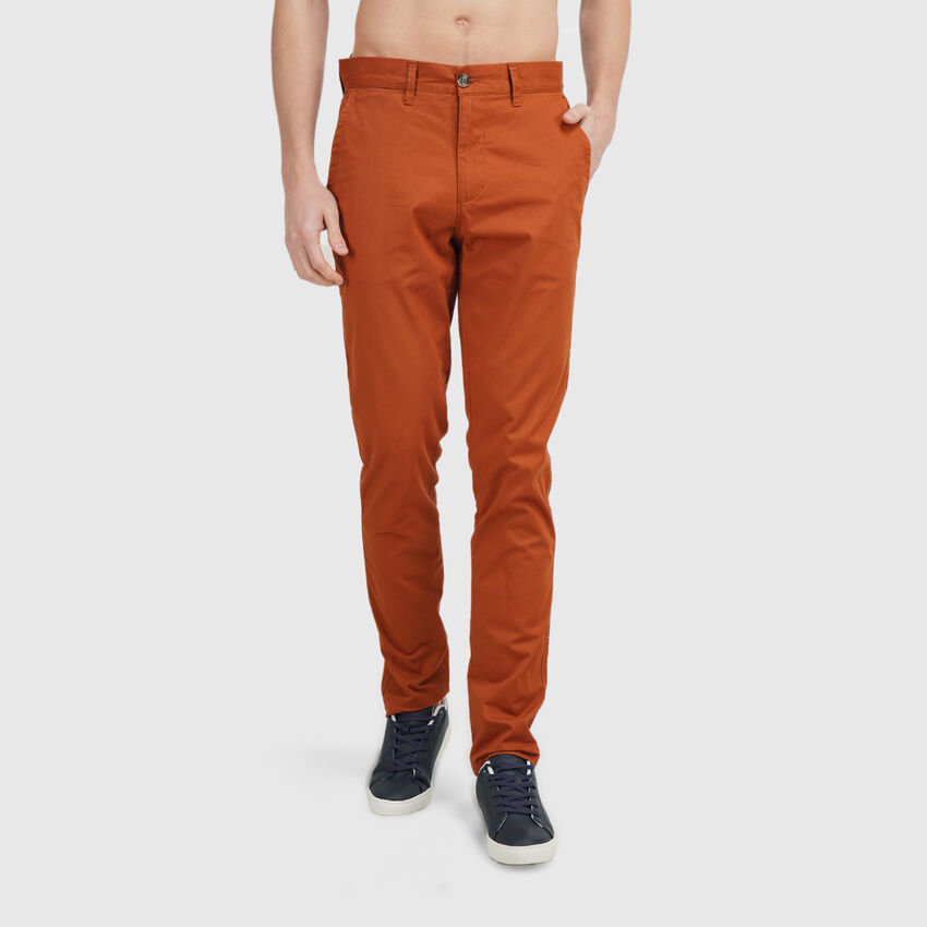 Slim Fit Twill Trouser With Stretch