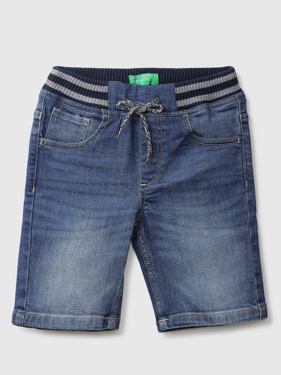 United Colors Of Benetton Ribbed Denim Shorts