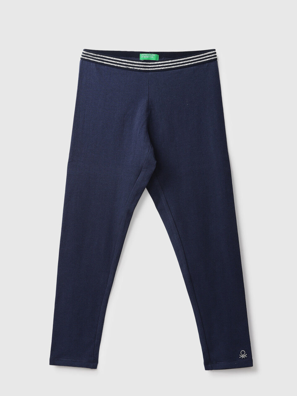 United Colors Of Benetton Navy Blue Legging With Lurex Waist Band