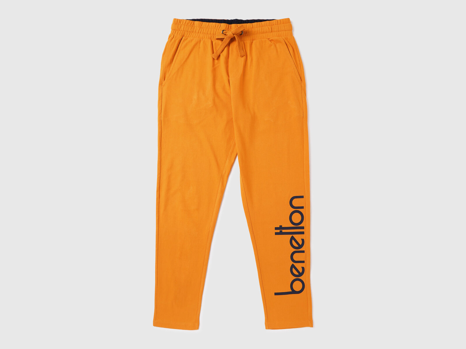 Buy Cation Orange Color-Block Mid rise Fitted Track Pants for