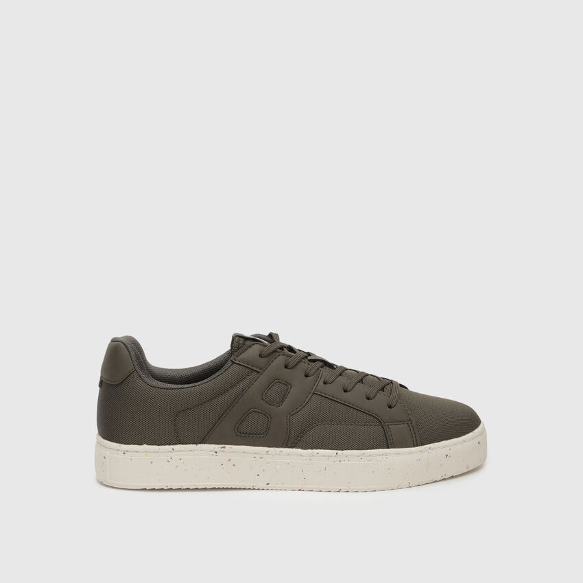 Solid Pattern Lace-Up Sneakers - Brown | Benetton