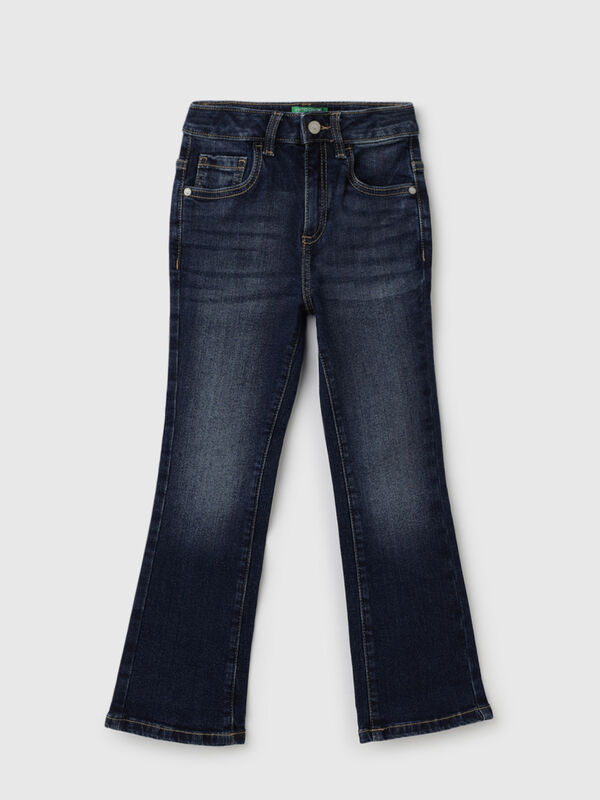 Solid Mid Rise Boot-Leg Jeans