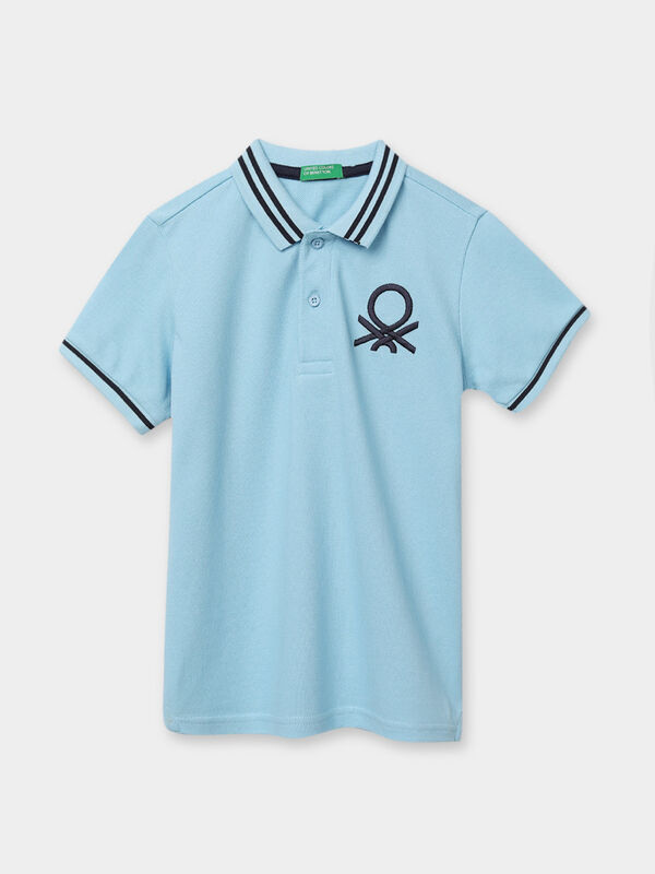 Solid Pique Polo Shirt with Tipping