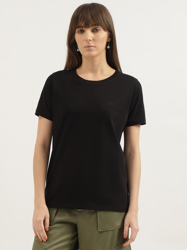 Regular Fit Round Neck Solid T-shirts