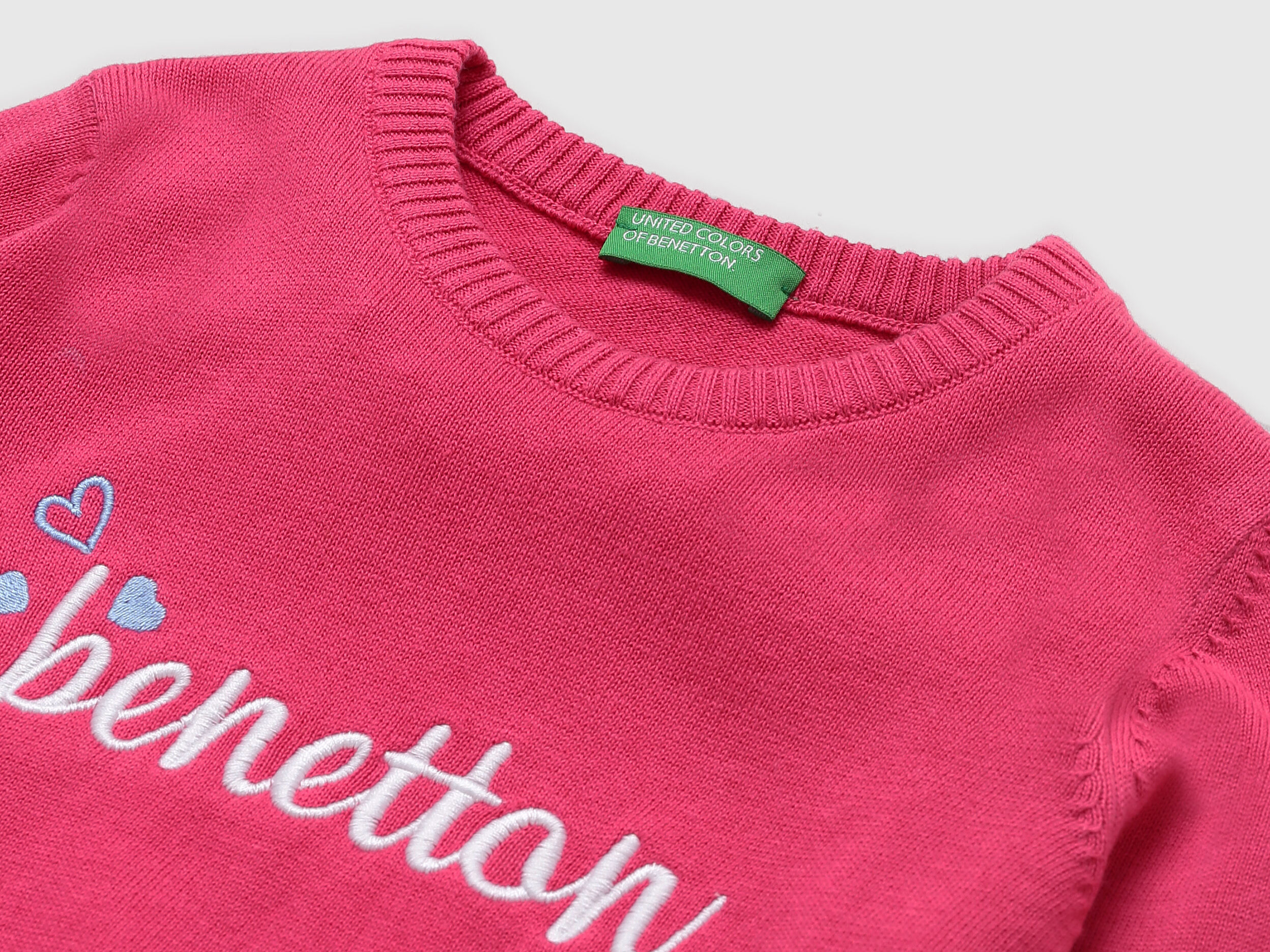 Benetton United Colors of Benetton Girls Pink  Cotton Jumper Dress  Size 8-9 Years  Round 