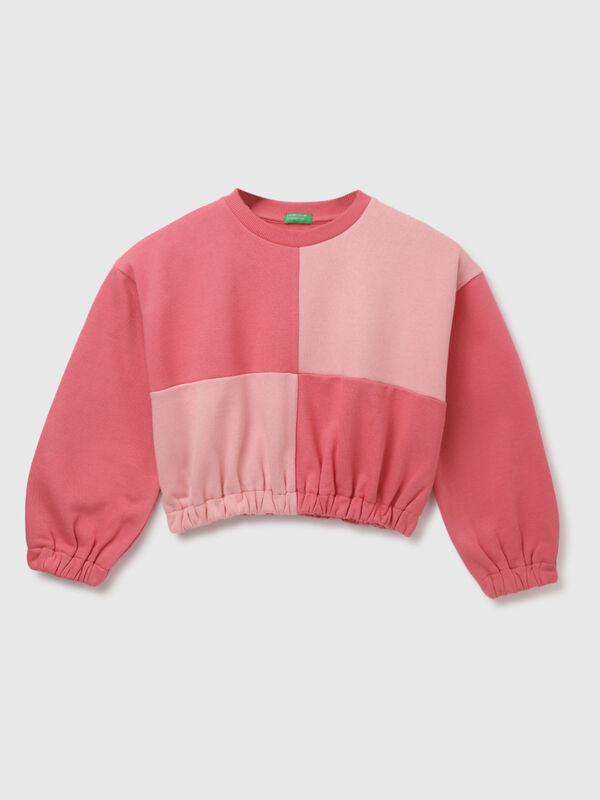 Regular Fit Crew Neck Colorblocked Girl's Sweatshirt