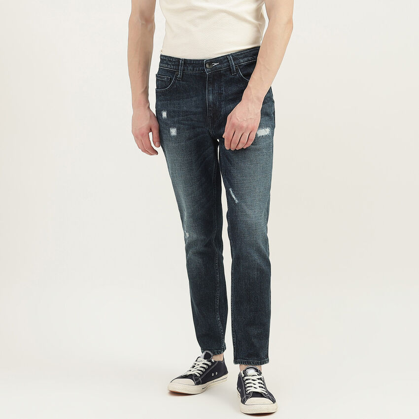 Men Solid Low Crotch Jeans - Blue | Benetton