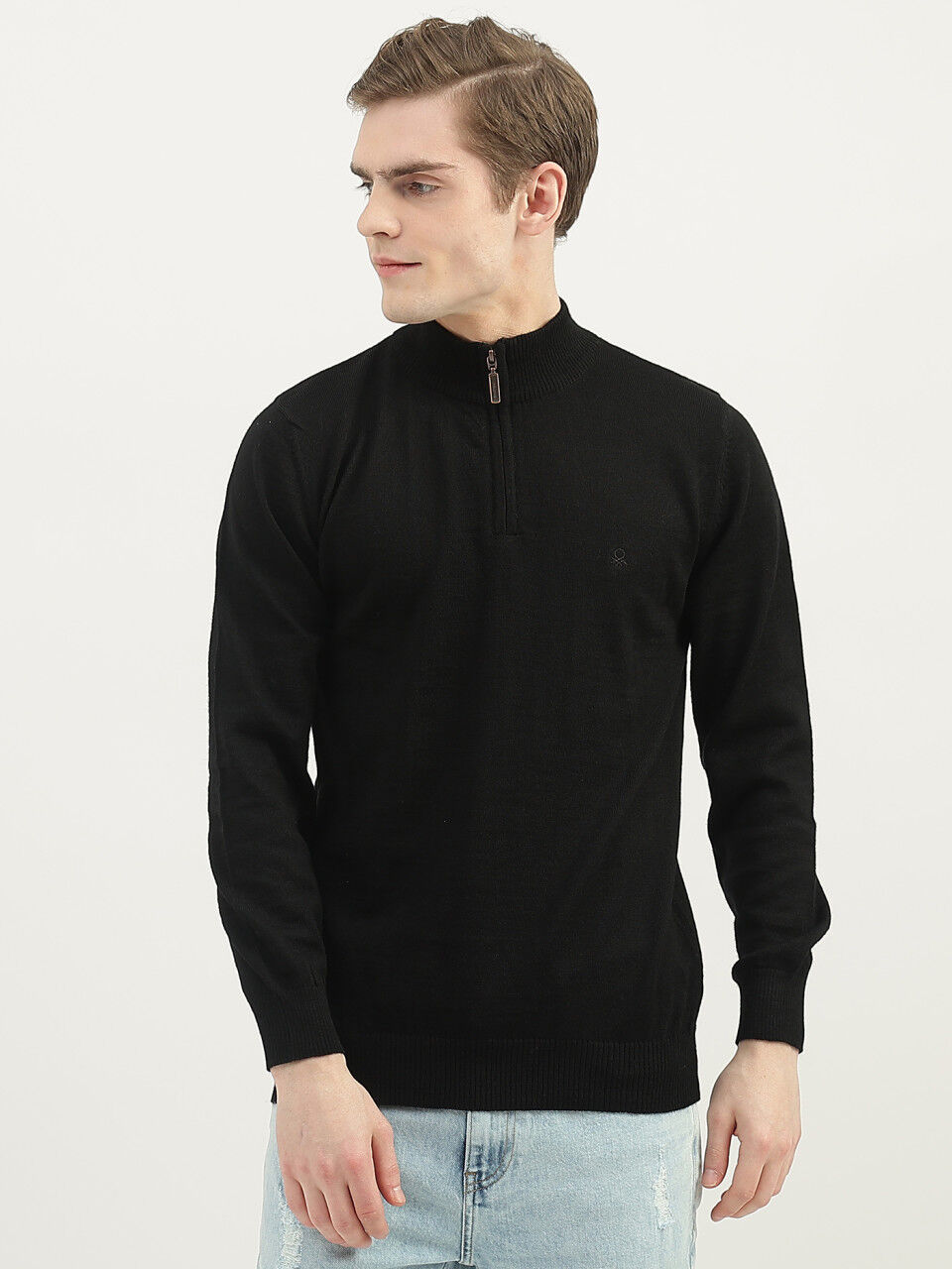 United Colors of Benetton Men Solid High Neck Sweater