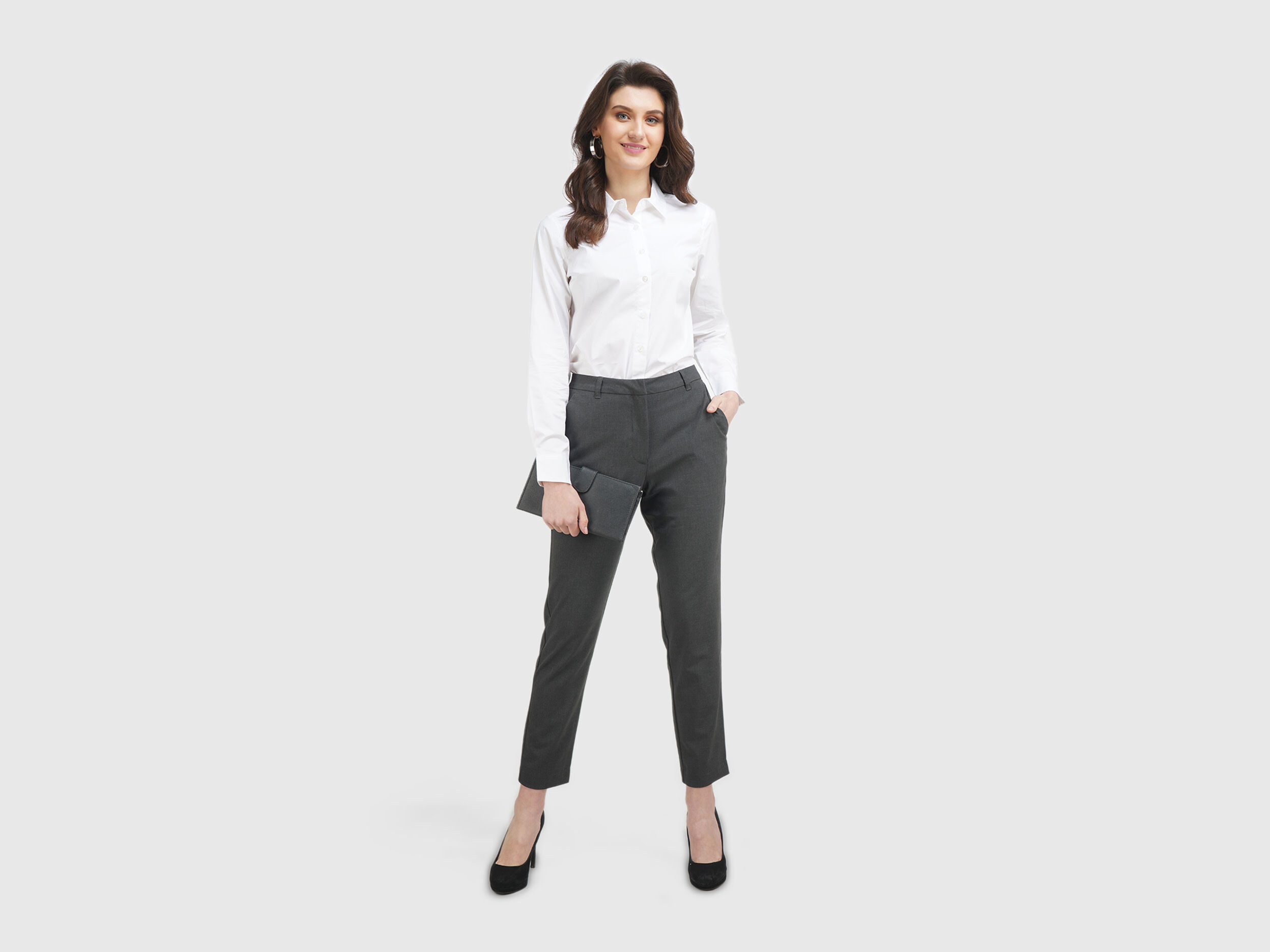 Buy Gold Straight Fit Plus Size Trouser Pants Online - Aurelia